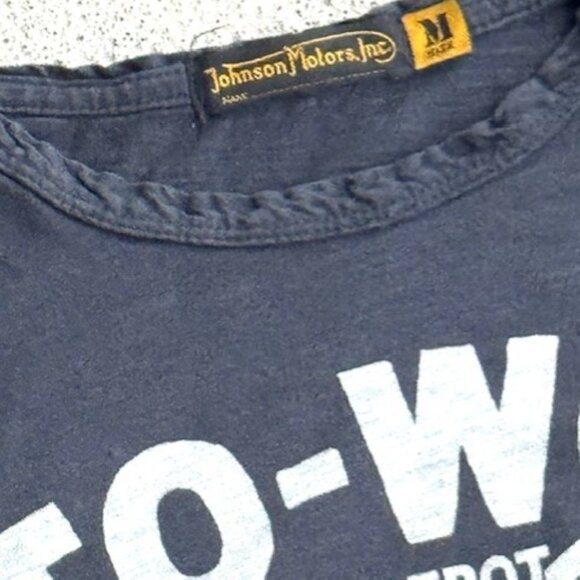 Johnson Motors MOTO WORKS distressed M Faded Black Shirt NEW without tags - Picture 5 of 6